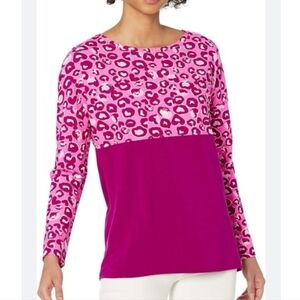 Lilly Pulitzer Pink and Purple Leopard Long Sleeve Top